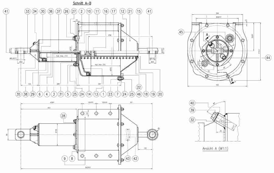 Doppelbremszylinder 614 ohne Anschlüsse DBZ 614-A1/o.A.